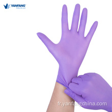 Gants de nitrile médical pour examen violet